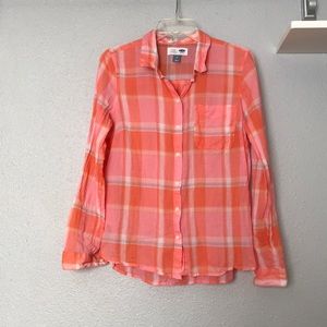 Pink/Orange Button down